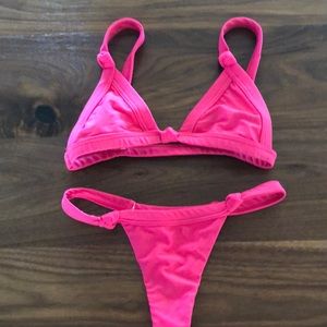Hot pink KHASSANI cheeky bikini